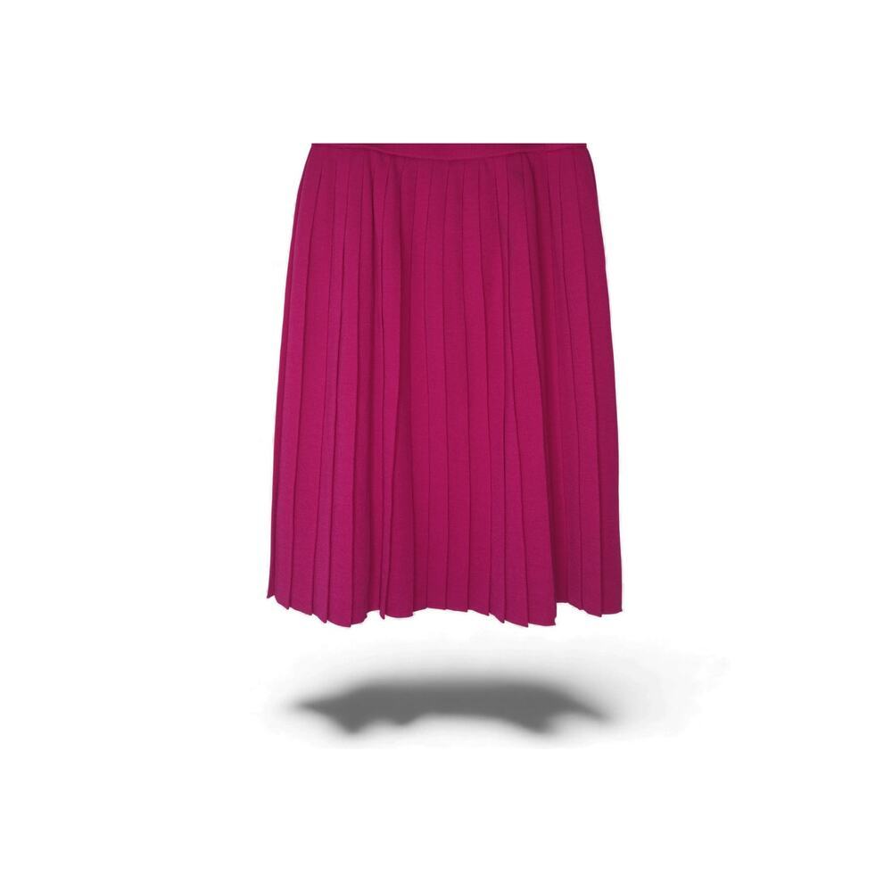Authentic Yves Saint Laurent Pink Pleated Wool Blend Skirt Lined SZ 4-6 - Picture 4 of 16